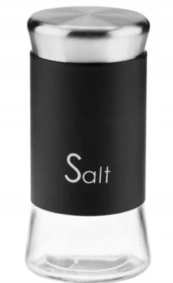 Saltbøsse salt krydderi sort glas dekorativ 150 ml New