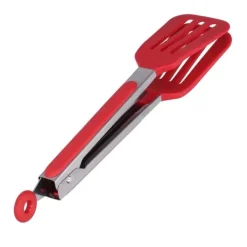 Sammenfoldelig Silikone Rustfrit Stål Bøftang - BBQ Køkkentang (12 Tommer, Rød) Outlet