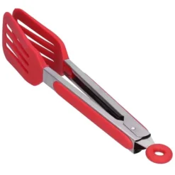 Sammenfoldelig Silikone Rustfrit Stål Bøftang - BBQ Køkkentang (12 Tommer, Rød) Outlet