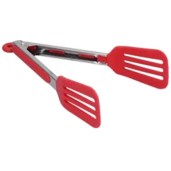 Sammenfoldelig Silikone Rustfrit Stål Bøftang - BBQ Køkkentang (12 Tommer, Rød) Outlet