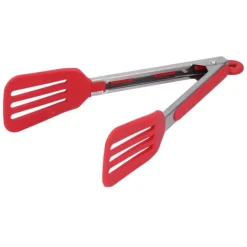Sammenfoldelig Silikone Rustfrit Stål Bøftang - BBQ Køkkentang (12 Tommer, Rød) Outlet