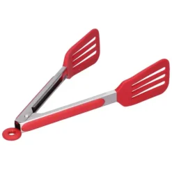 Sammenfoldelig Silikone Rustfrit Stål Bøftang - BBQ Køkkentang (12 Tommer, Rød) Outlet