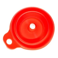 Tragte>Sammenklappelig rød silikonetragt - universel, holdbar, nem at opbevare