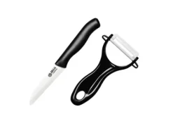 SAMURA INCA Dual Knivsæt - Premium Sort Japansk Stål Køkkenkniv Sæt (Frugtkniv & Skræller) for Præcision og Alsidighed i Kulinariske Opgaver Online