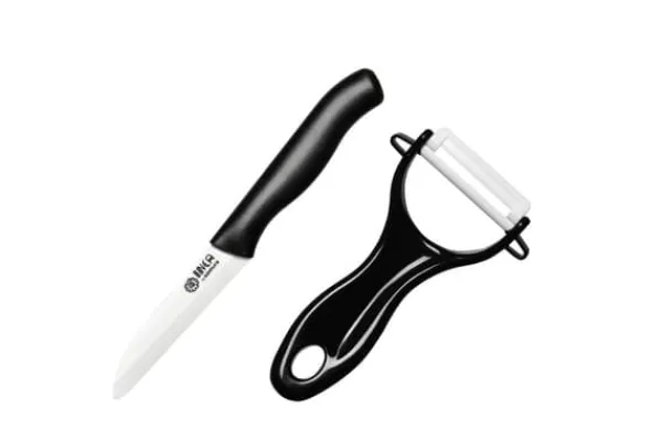 SAMURA INCA Dual Knivsæt - Premium Sort Japansk Stål Køkkenkniv Sæt (Frugtkniv & Skræller) for Præcision og Alsidighed i Kulinariske Opgaver Online