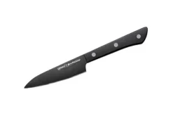 SAMURA Køkkenknive>Shadow køkkenkniv til begyndere, 3-delt knivsæt med 15 cm universalkniv, 9 cm grøntsagskniv og 21 cm kokkekniv. Fremstillet af ægte japansk stå | CDON