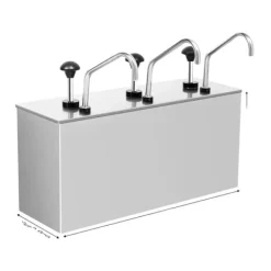 Saucekander>Sauce Dispenser, Rustfrit Stål, 3 Pumpehoveder,Sølv