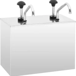 Saucekander>Saucedispenser 2 x 3,5 l rustfrit stål - Ideel til buffeter og fester | Farve: Rustfrit stål