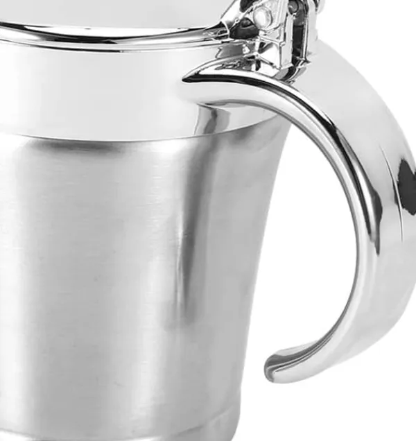 Saucekander>Sauceskål med låg, 750 ml dobbeltvægget sauceskål, dobbeltvægget isoleret sauceskål i rustfrit stål, gryde med låg til saucer, flødesaucer, salatvogn | CDON
