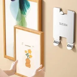 Opbevaringskroge & Hylder>Selvklæbende billedkroge i rustfrit stål, 8-pak