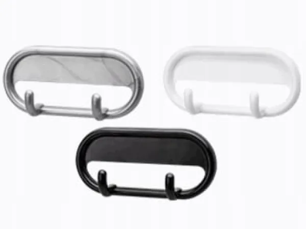 Opbevaringskroge & Hylder>Selvklæbende dobbelt tøjbøjle i plastik