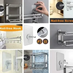 Selvklæbende kroge 10-pak - Transparent Hot