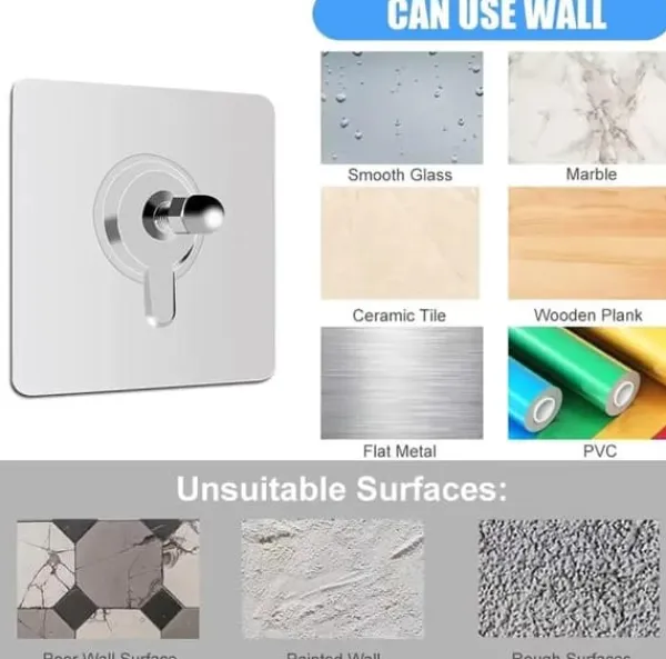 Selvklæbende kroge 10-pak - Transparent Hot