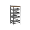 Opbevaringskroge & Hylder>Serveringsvogn – Flere niveauer og udtrækskurve – Metal – Køkken