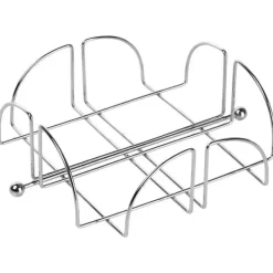 Servietholder, stål sølv servietstander, lommetørklædeholder med tryk Discount