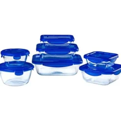 Set med 7 förvaringsbehållare - PYREX - Cook & Go - Glas - Lufttätt lock Discount