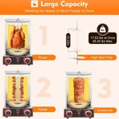 Shawarma Broiler, 3000W, 295 x 300 x 480 mm, Rotationsdesign, 12 kg kapacitet, Gasopvarmning Best