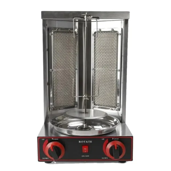 Grill-Ovne & Ovn Med Roterende Stegespyd>Shawarma Grill, 3000W, 2 Brennere,grå