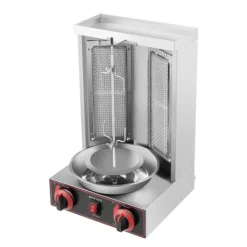 Grill-Ovne & Ovn Med Roterende Stegespyd>Shawarma Maskine, Gasdrevet, Vertikal Design,Sølv