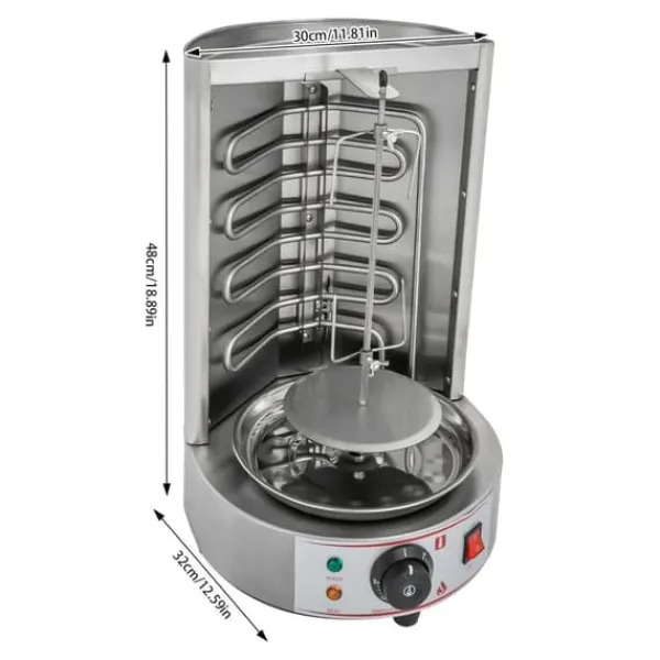 Shawarma-maskine, automatisk roterende, varme kontrol,Sølv Discount