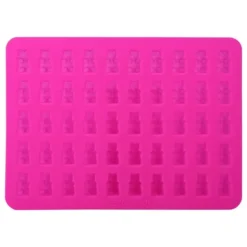 Silikone chokoladebjørneform - 50 hulrum, gør-det-selv-bakke, slikfremstillingsform, rosenrød Hot