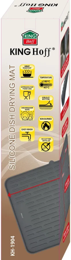 Silikone fad tørremåtte 42x33cm grå KINGHOFF KH-1904 Discount