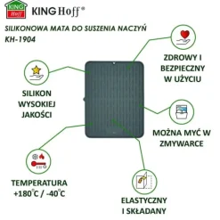 Silikone fad tørremåtte 42x33cm grå KINGHOFF KH-1904 Discount