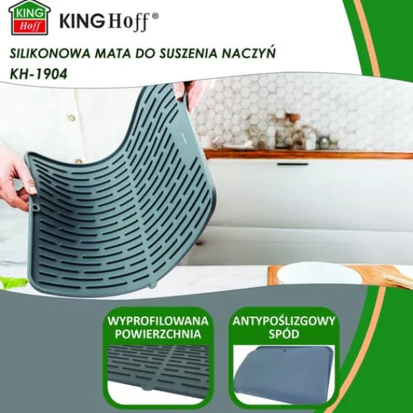 Silikone fad tørremåtte 42x33cm grå KINGHOFF KH-1904 Discount