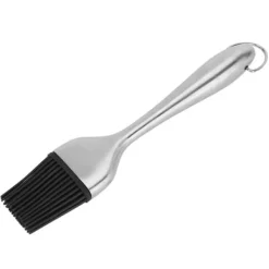 Silikonebørste Rustfrit stålhåndtag Højtemperaturbestandig Køkkenbagning Grill Sauce OliebørsteHult håndtag Rundt Hoved S Discount