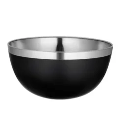 Tallerkener & Bordservicer>Skål i rustfrit stål, høj salatskål til frugt og grøntsager, TILLY, mat sort, 19 cm, 2 liter, 2000 ml