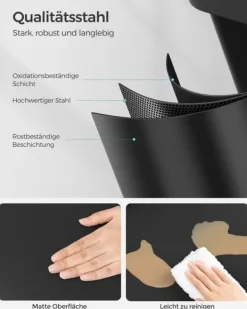 Skraldespand – 3 x 15 liter – med låg og inderspand – sort Clearance