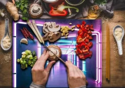 SKÆREBRÆT I GLAS 52x40 ABSTRAKTION Outlet