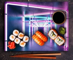 SKÆREBRÆT I GLAS 52x40 ABSTRAKTION Outlet