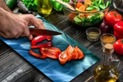 SKÆREBRÆT I GLAS 52X30 BLÅ Sale