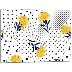 SKÆREBRÆT I GLAS 52x40 BLOMSTER