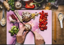 SKÆREBRÆT I GLAS 52x40 BLOMSTER ROSER Discount