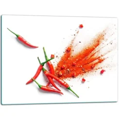 Skærebrætter>SKÆREBRÆT I GLAS 52x40 CHILI