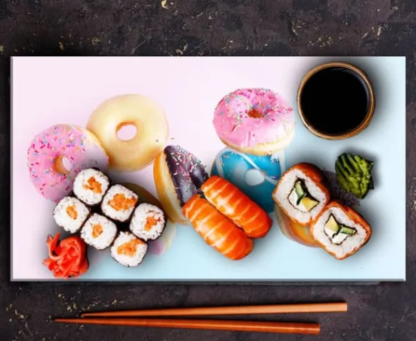 Skeer & Skovle>SKÆREBRÆT I GLAS 52x30 DONUTS