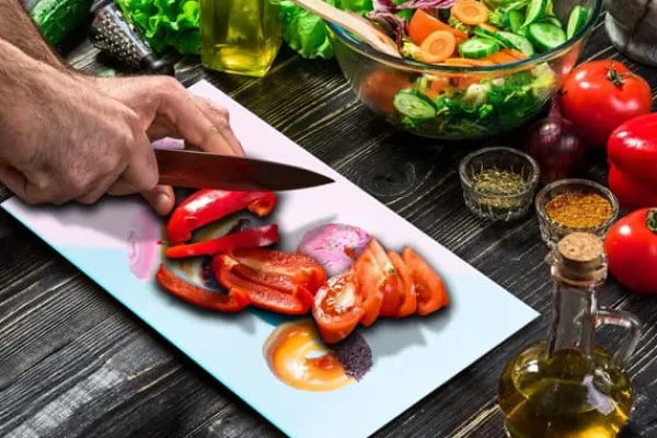 Skeer & Skovle>SKÆREBRÆT I GLAS 52x30 DONUTS