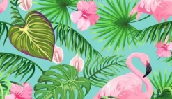 Skeer & Skovle>SKÆREBRÆT I GLAS 52x30 FLAMINGO