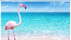 Skeer & Skovle>SKÆREBRÆT I GLAS 52x30 FLAMINGO