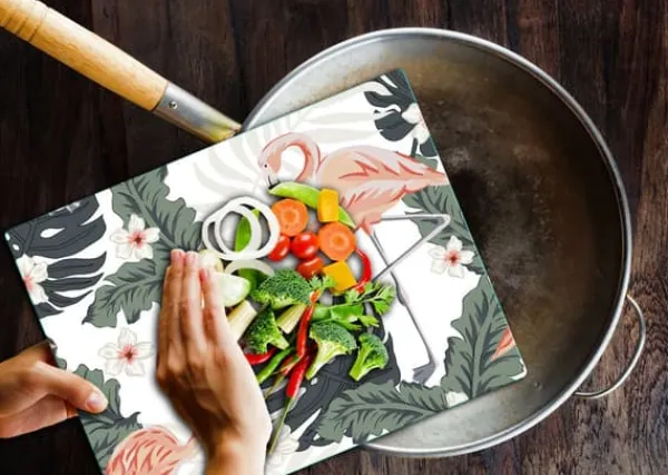 SKÆREBRÆT I GLAS 52x40 FLAMINGO Hot