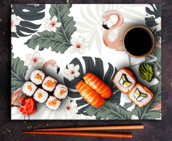 SKÆREBRÆT I GLAS 52x40 FLAMINGO Hot