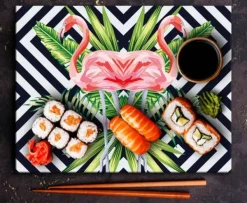 SKÆREBRÆT I GLAS 52x40 FLAMINGO Discount