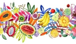 SKÆREBRÆT I GLAS 52x30 FRUGT