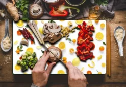 SKÆREBRÆT I GLAS 52x30 FRUGT Hot