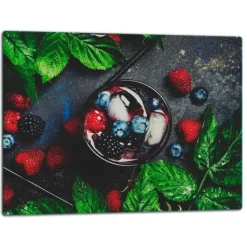 Mad- & Drikkeskabeloner>SKÆREBRÆT I GLAS 52x40 FRUGT