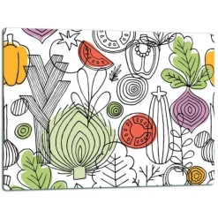 SKÆREBRÆT I GLAS 52x40 GRØNTSAGER Hot