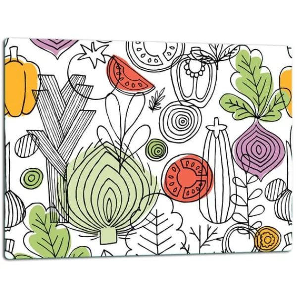 SKÆREBRÆT I GLAS 52x40 GRØNTSAGER Hot