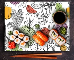 SKÆREBRÆT I GLAS 52x40 GRØNTSAGER Hot